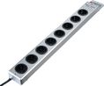 Outlet Strip Super-Solid 8x DE Type F (CEE 7/3) Socket - DE Type F (CEE 7/4) Plug Black / Silver 2.5m